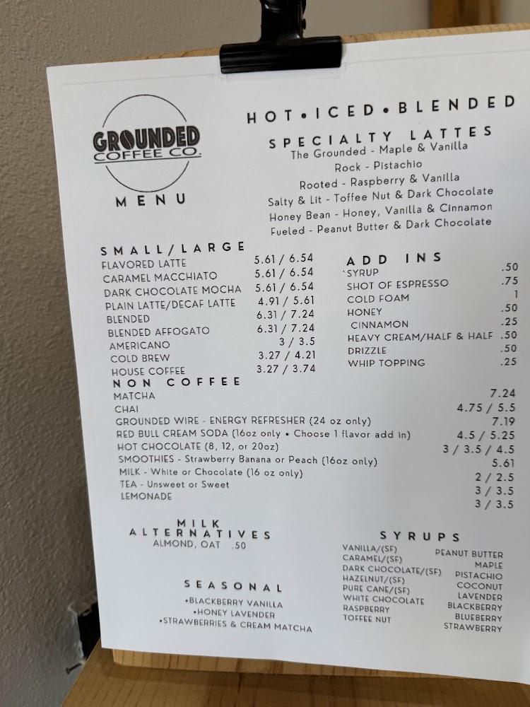 Grounded Coffee Co. Menu image 3